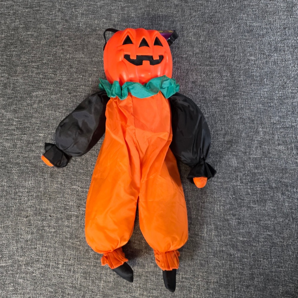 Vintage Pumpkin Time Candy Container Jack OLantern Scarecrow Kmart 28" Halloween